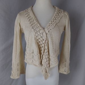 Elegant Cream Crochet Cardigan